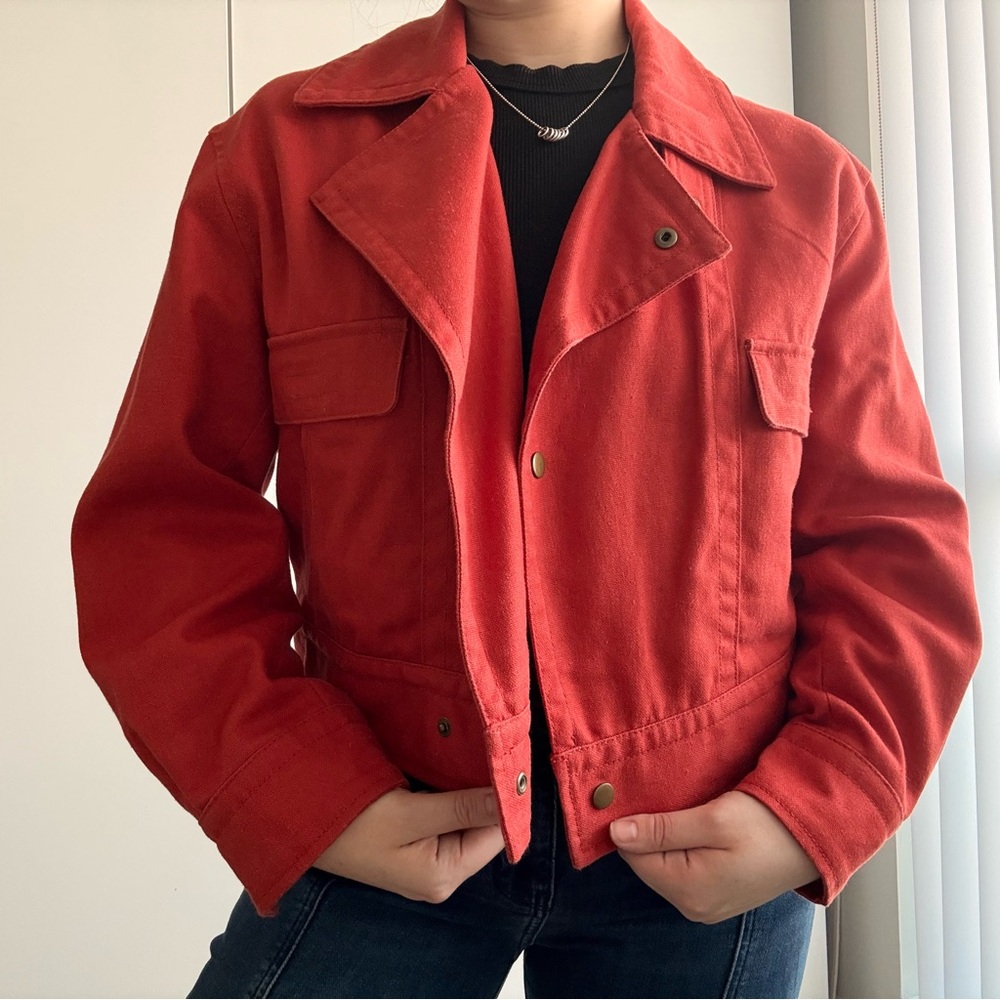 Banana Republic Red/Orange Jean Jacket